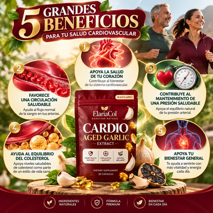 CARDIO AGED GARLIC: Dile adiós a las preocupaciones por tu corazón