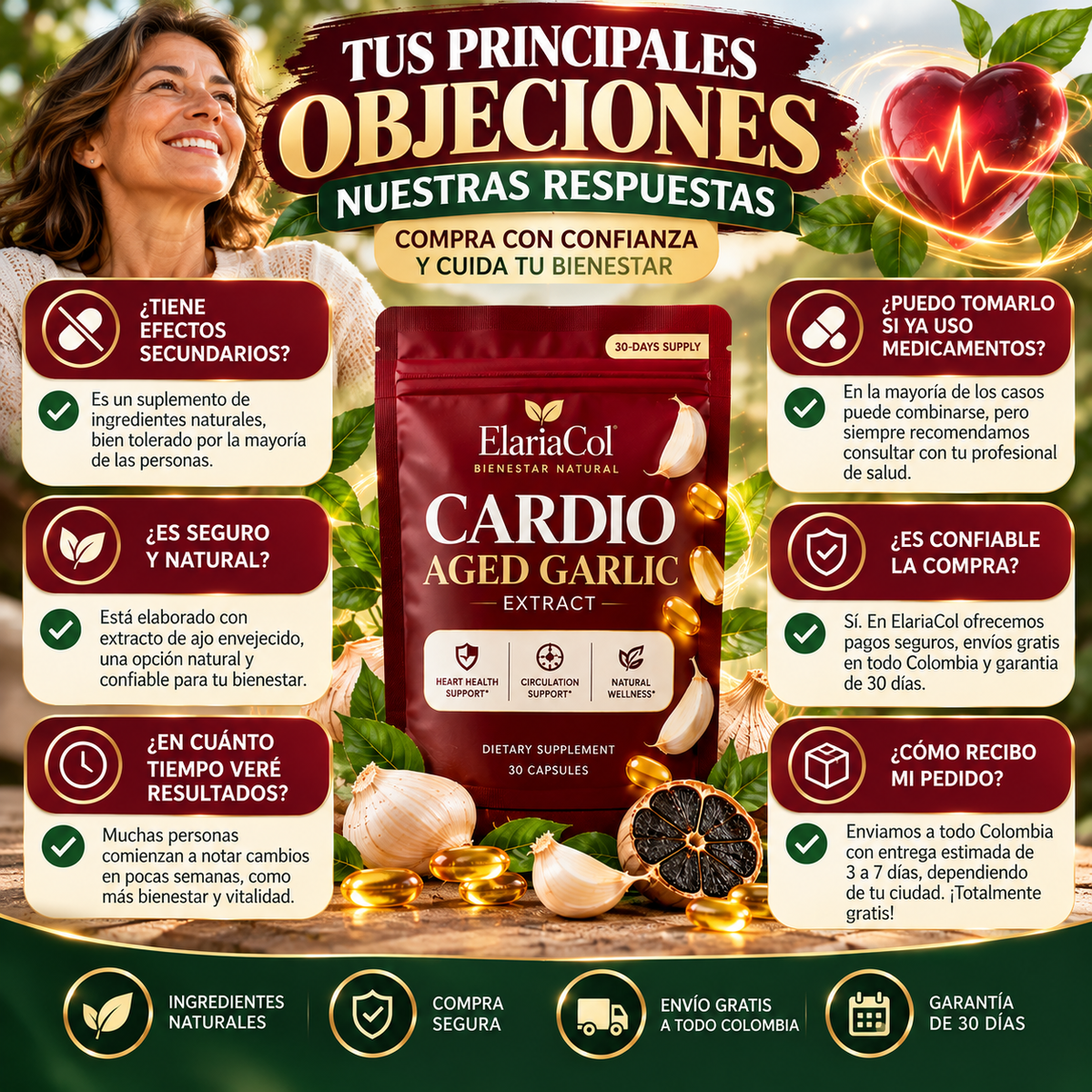 CARDIO AGED GARLIC: Dile adiós a las preocupaciones por tu corazón